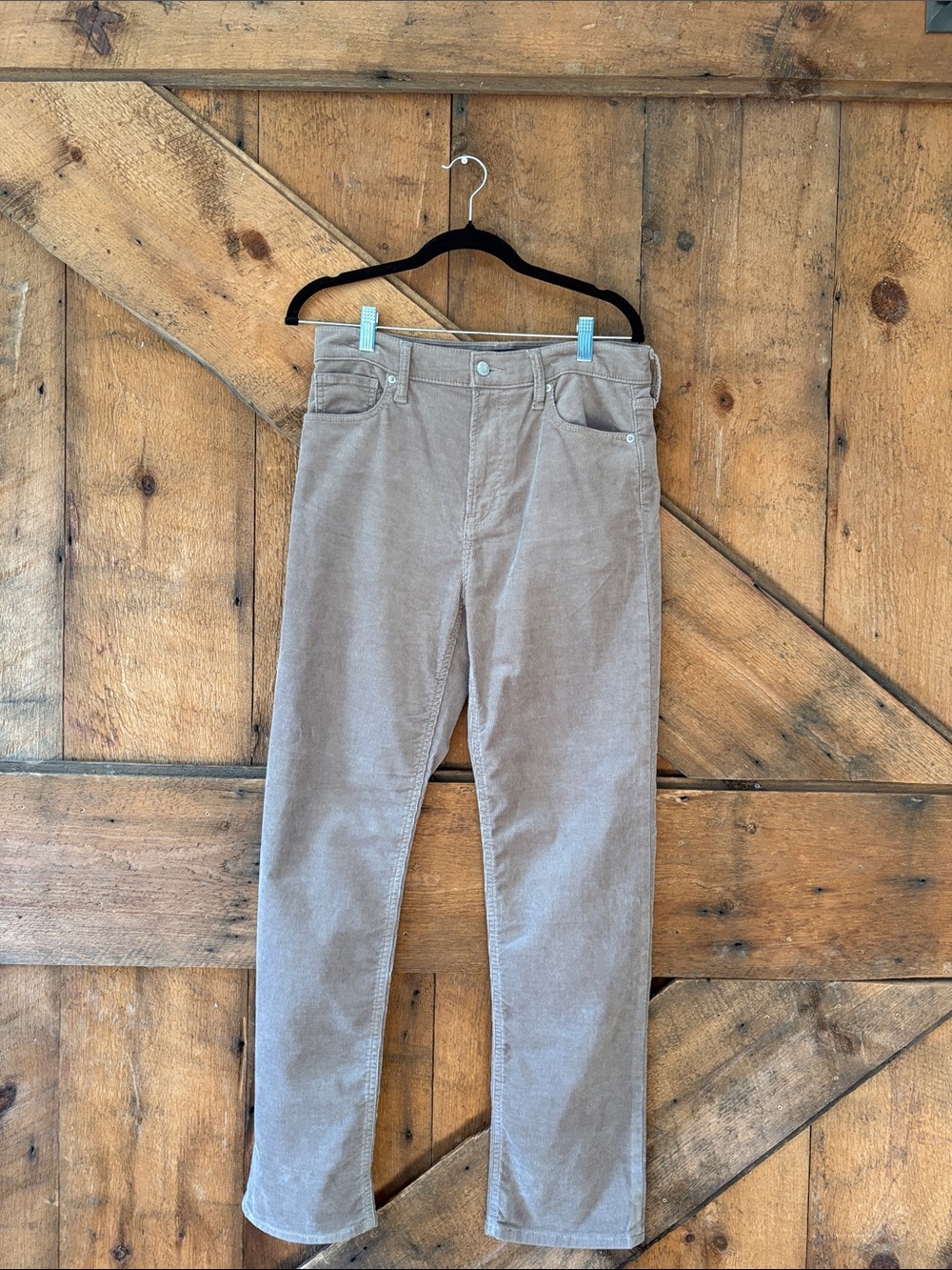 GAP Women's Straight Leg Corduroy Pants in Light Taupe